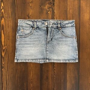 Garage Light Blue Denim Mini Skirt